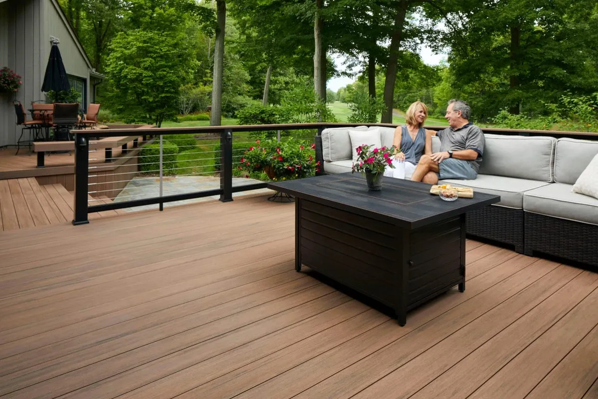 Patio area using Elements English Walnut composite boards - Composite Prime